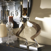Pair of Natural Horn Candlesticks with Silver-Plated Base by Petri Firenze - Main View