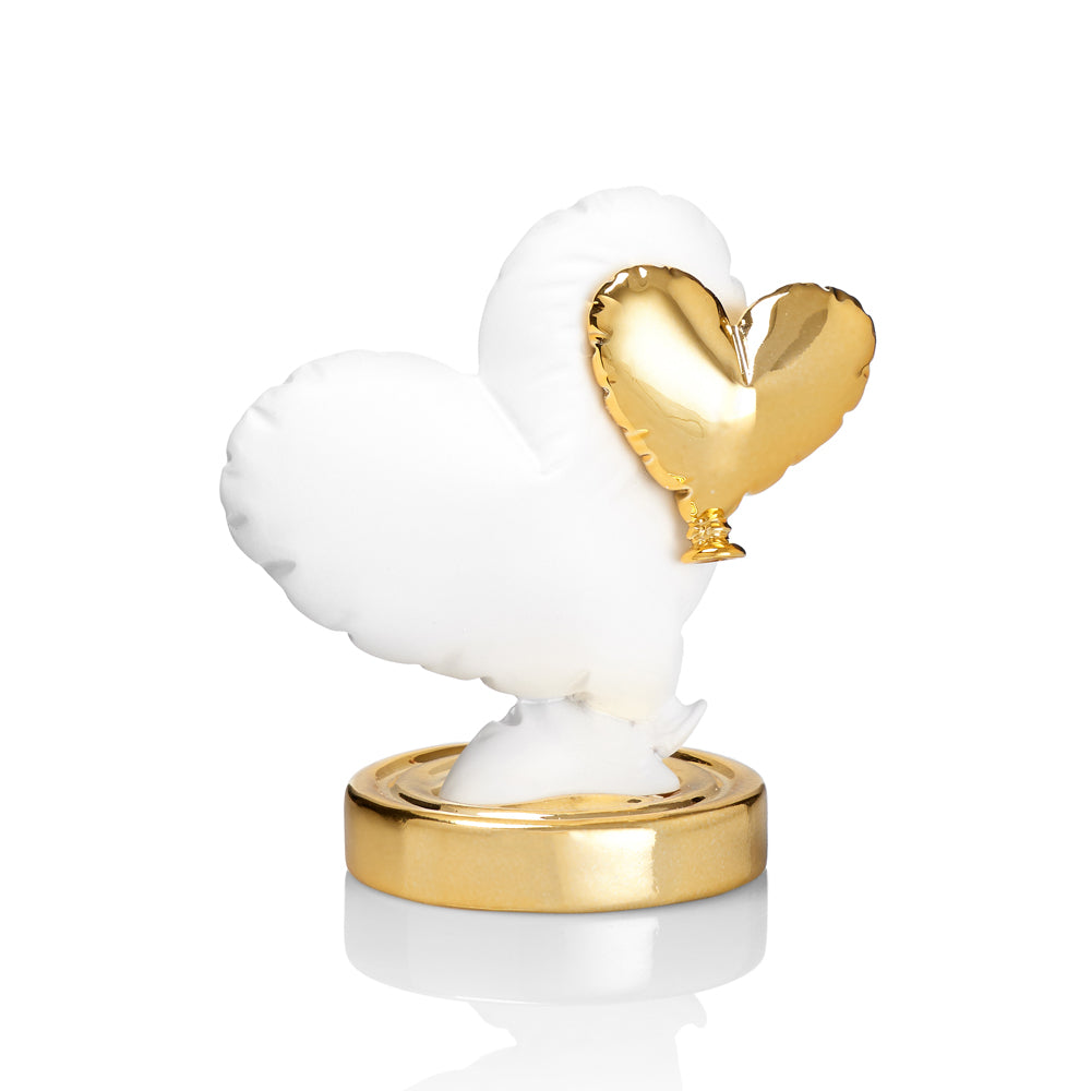 Sculpture Fly into my heart Gold - Small