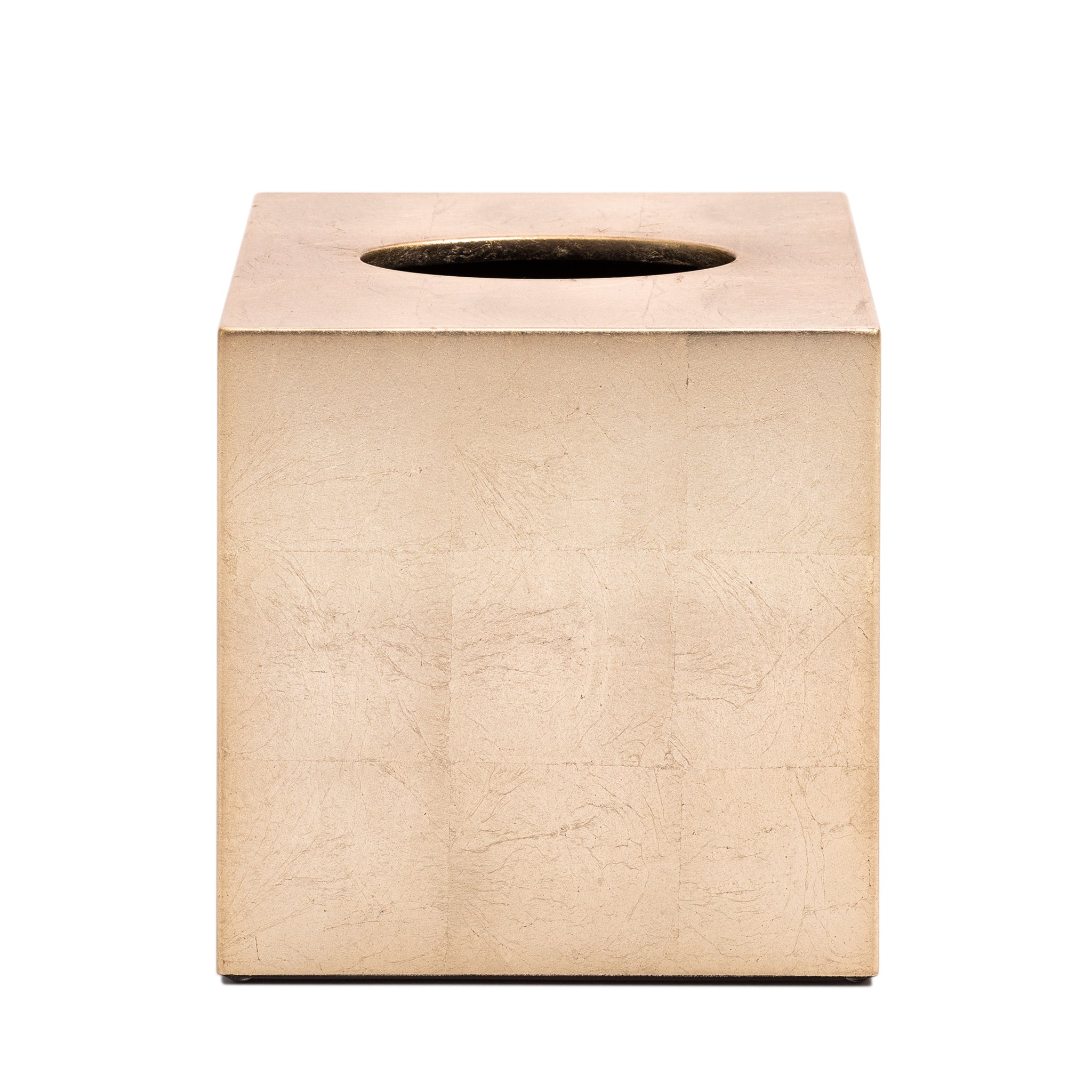 Kensington Luxury Square Tissue Box – Champagne Silver Leaf
