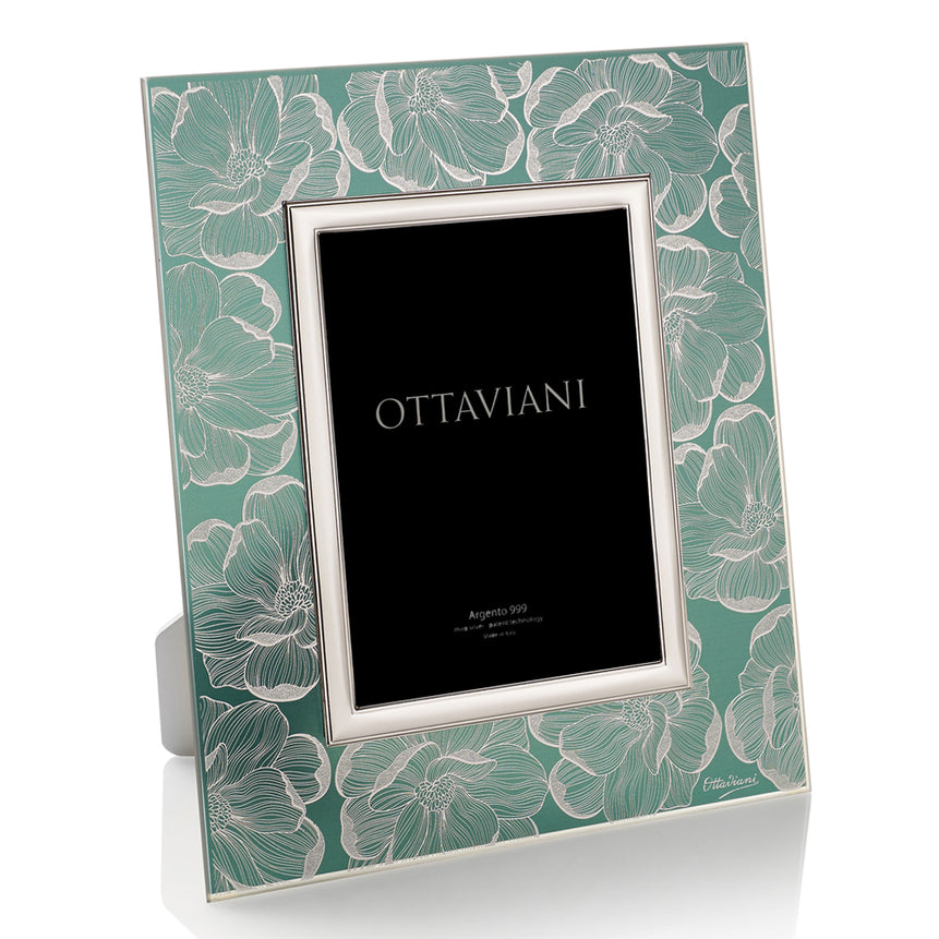 Crystal photoframe silver foil silver Flora 4