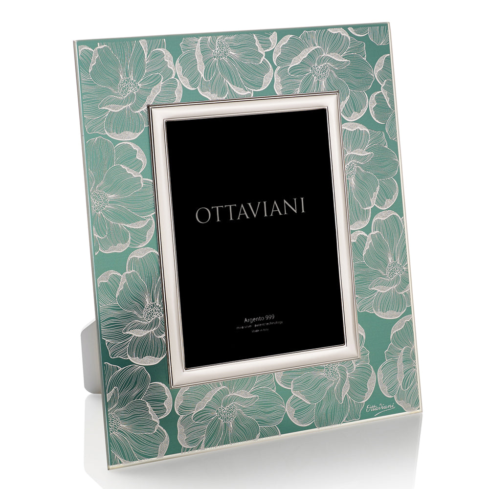 Crystal photoframe silver foil silver Flora 4