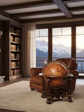 Caronte Trolley Globe – 16th Century Cartography – Rotating Globe with Drinks Cabinet on Wheels by Zoffoli - Main View