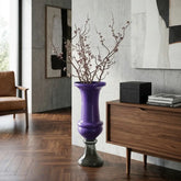 مزهرية زجاجية كبيرة شامب – تصميم يدوي فاخر