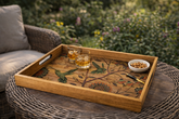 WOODEN TRAY with printed design - BIRDS by Manopoulos - Main View