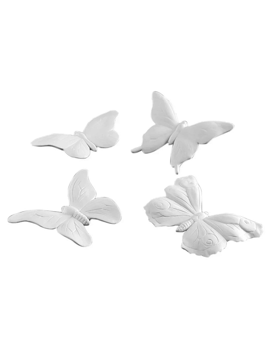 White Butterfly Set – Elegant Ceramic Sculptures