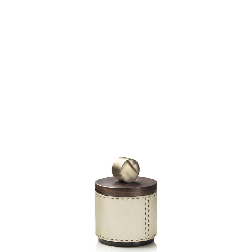 AGNETA Box - Ice-cream colour with handmade dark brown stitching - LAZADO