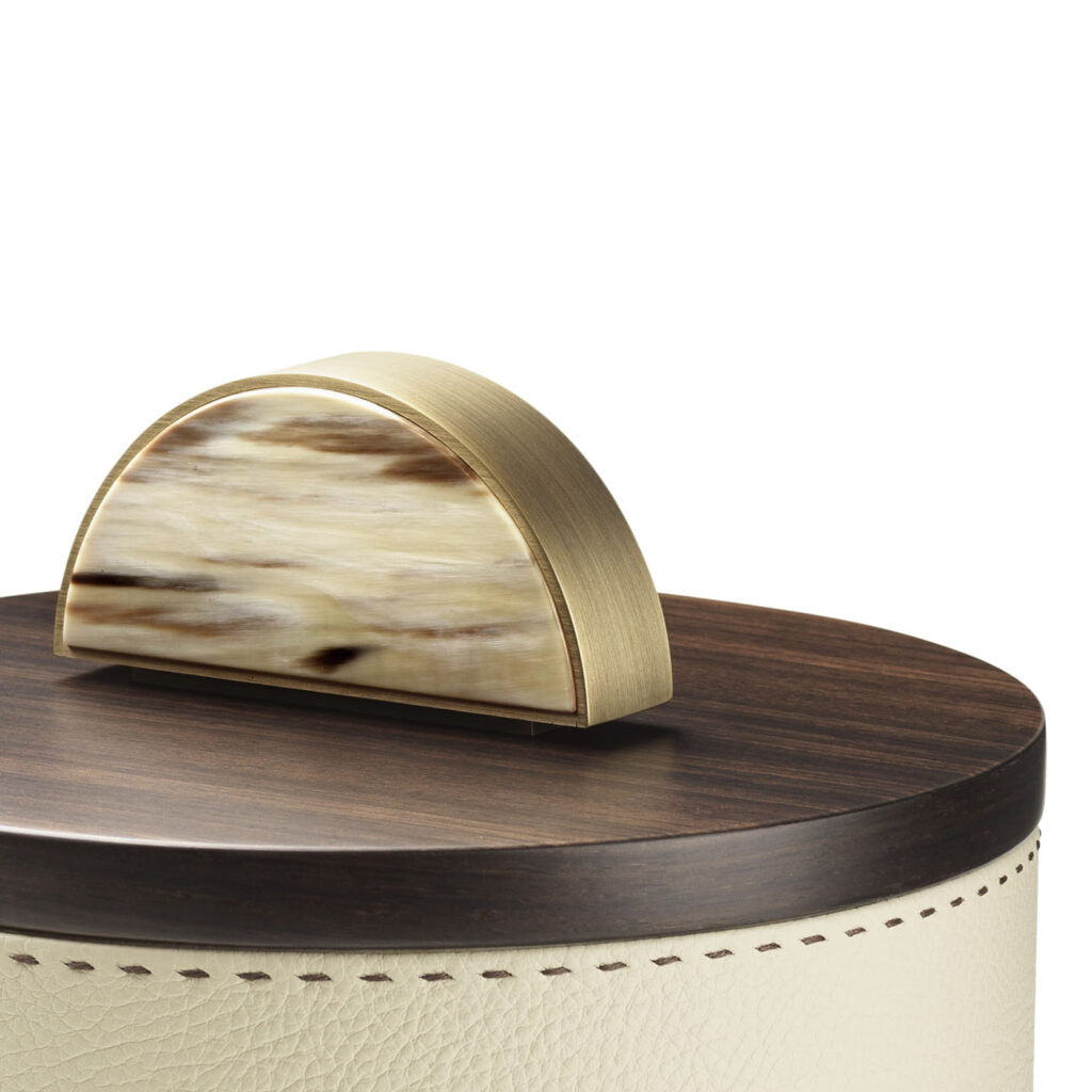 AGNETA Box - Ice-cream colour with handmade dark brown stitching - LAZADO
