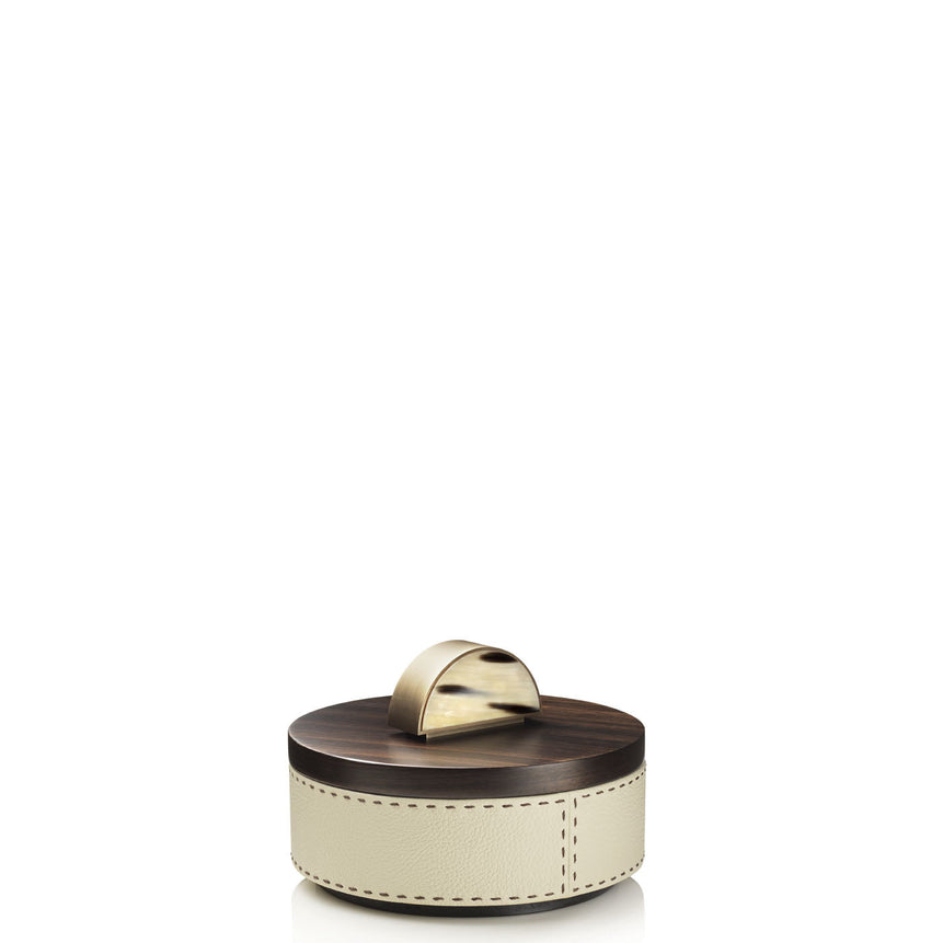 AGNETA Box - Ice-cream colour with handmade dark brown stitching - LAZADO