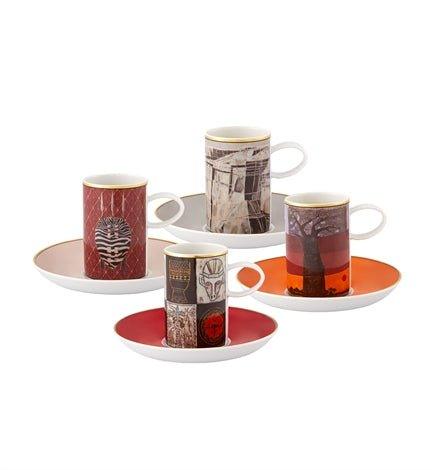 Afrika - Set 4 Coffee Cups and Saucers - LAZADO