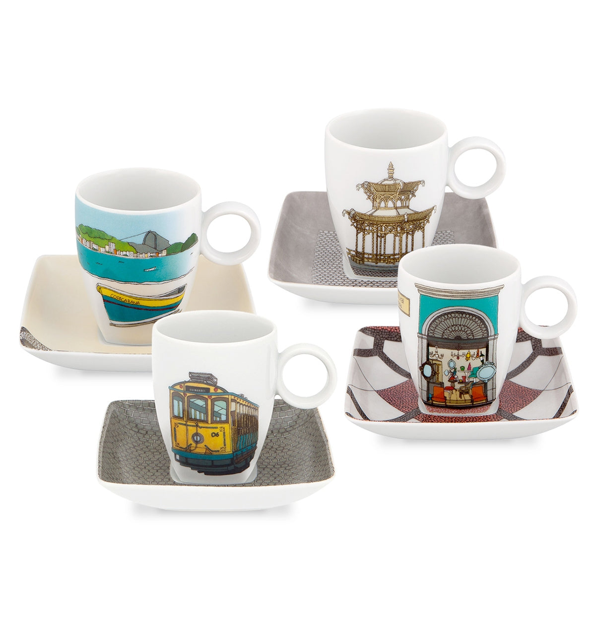 Al R Jan - Set 4cofee Cups&saucers - LAZADO
