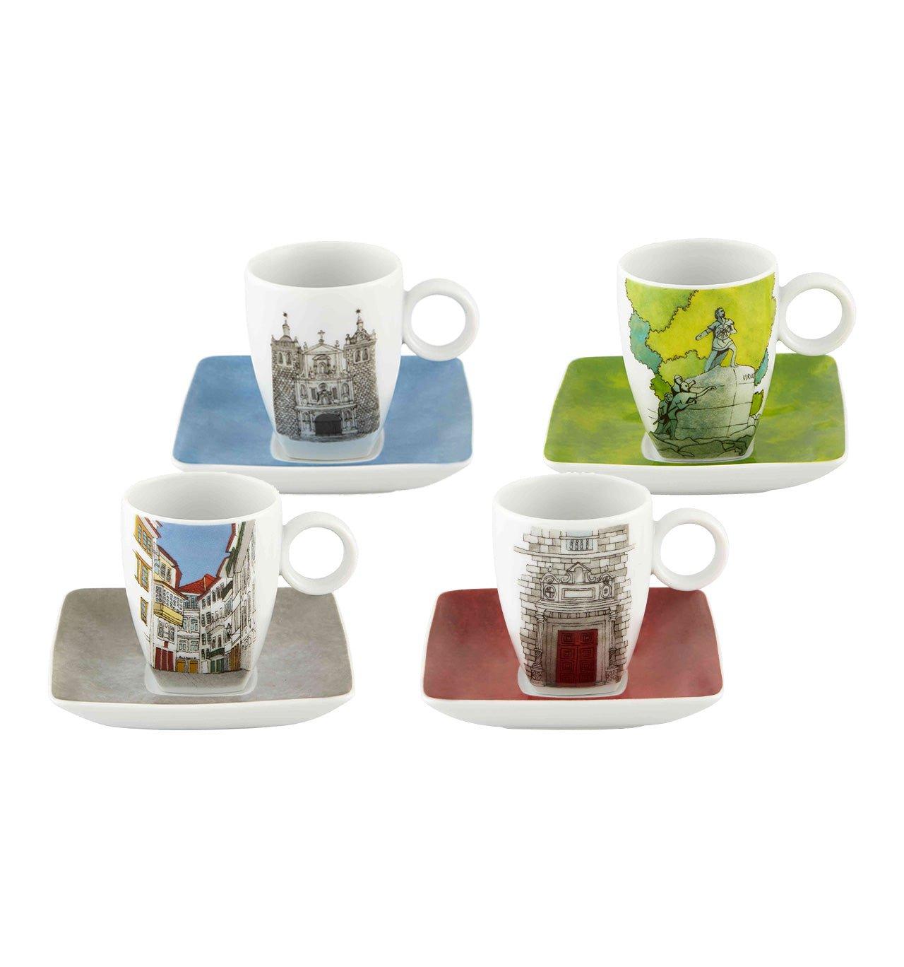 Alma de Viseu - Set 4 Coffee Cups & Saucers - LAZADO
