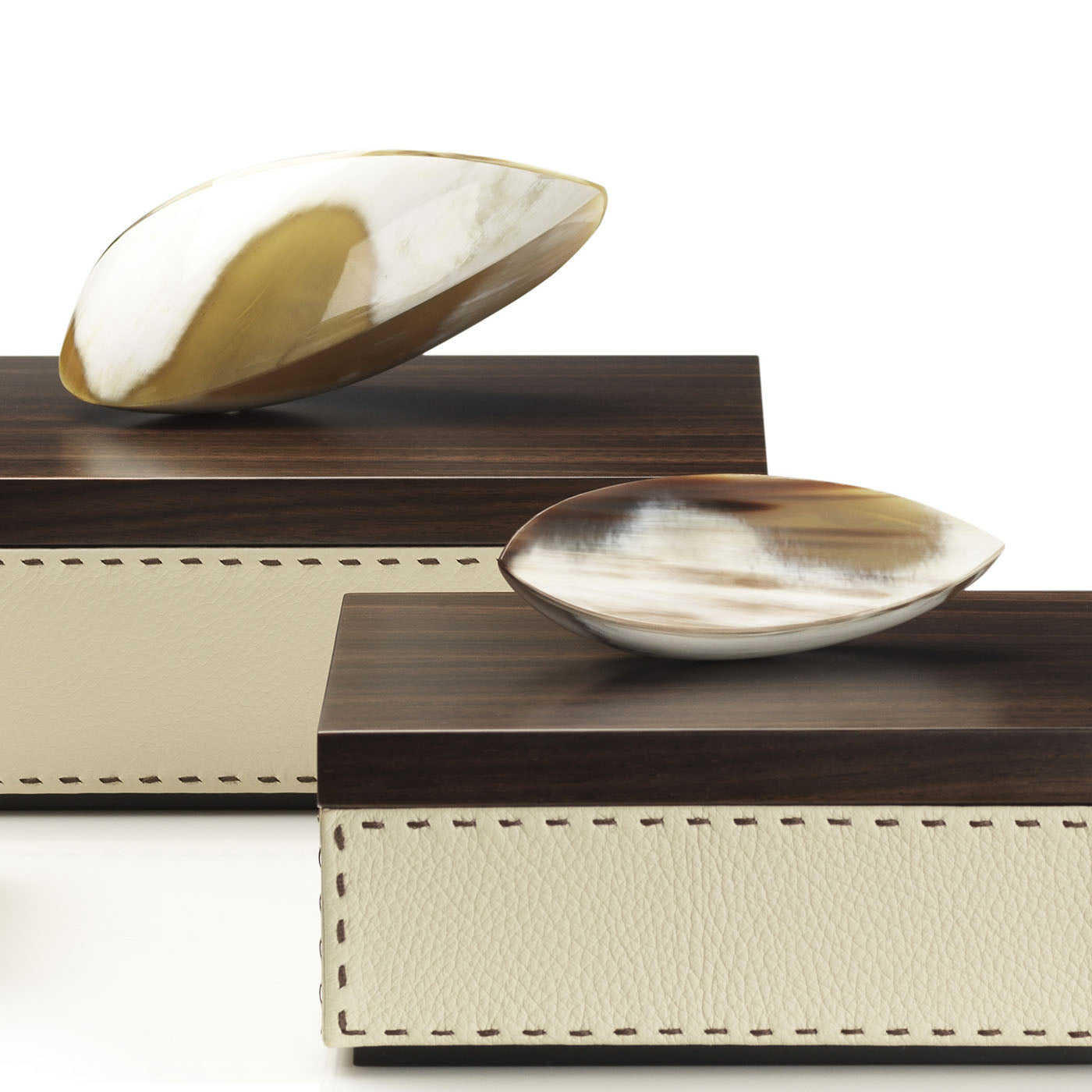 CAPRICIA Box - Ice-cream colour with handmade dark brown stitching - LAZADO