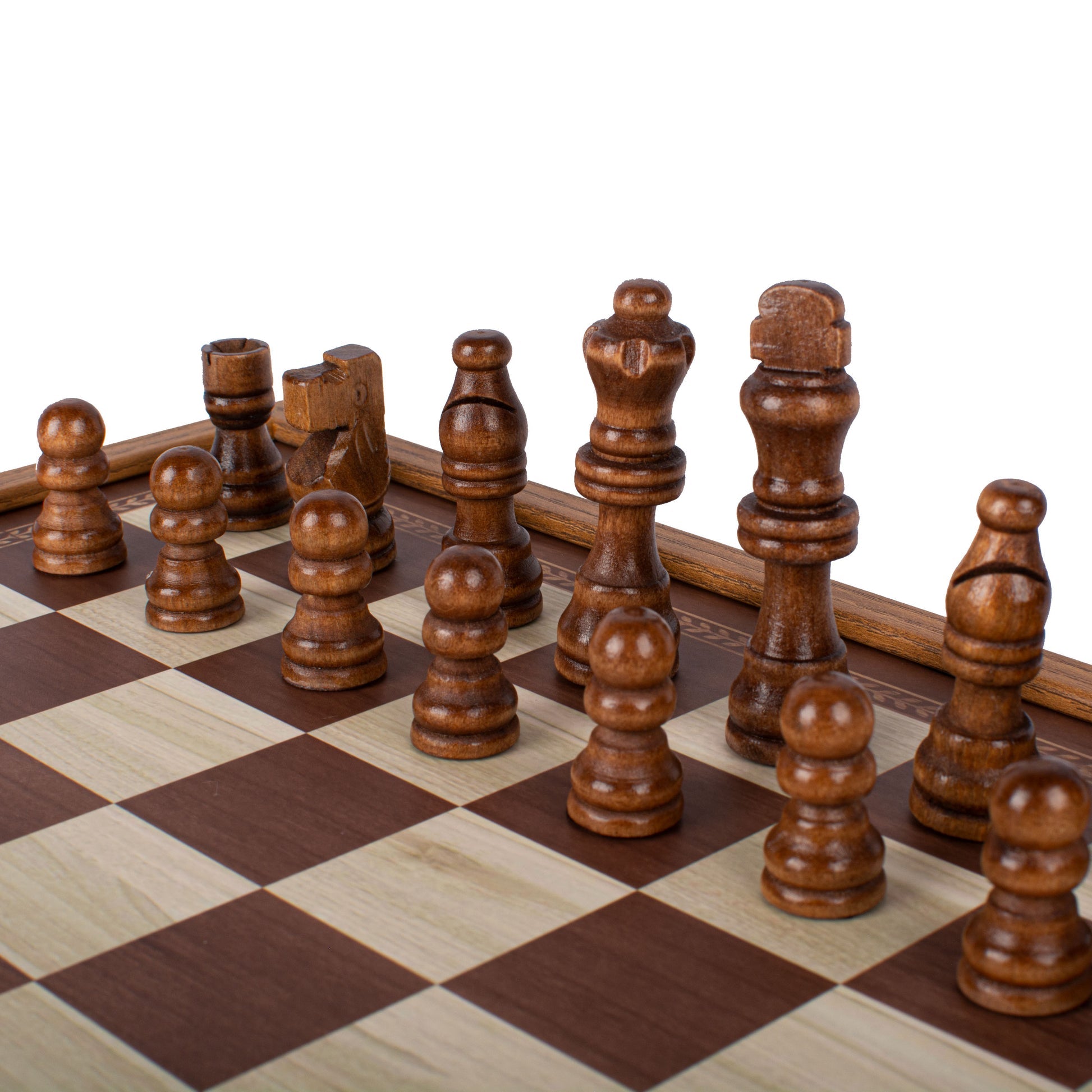 Classic Style 4-in-1 Combo Game Set: Chess, Backgammon, Ludo & Snakes