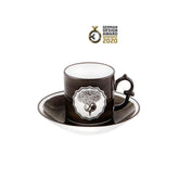 COFFEE CUP AND SAUCER BLACK Herbariae by Vista Alegre - Main View