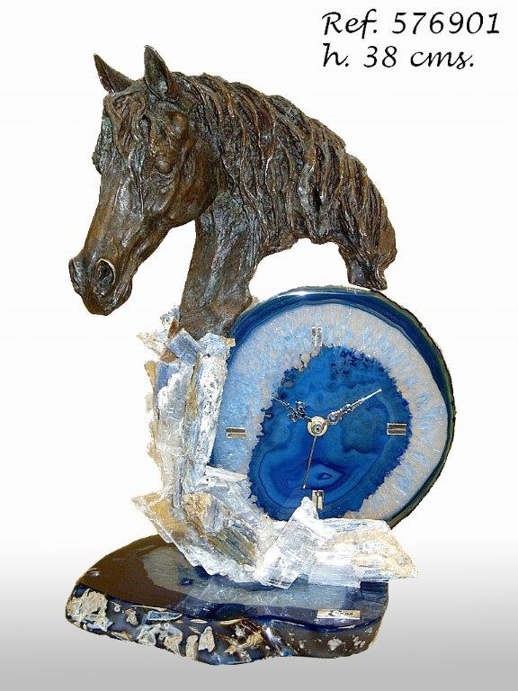 Chancellor - Horse sculptures and clock with precious stones - LAZADO