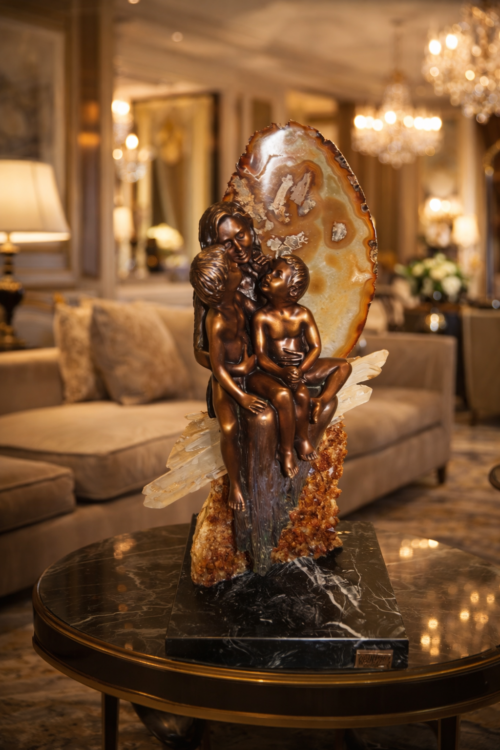 Maternity - Human sculpture with precious stones by Ebano - Main View
