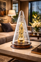 ساعة هرمل الهيكلية بتشطيب أسود لامع - تحفة فنية معاصرة