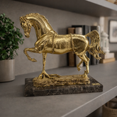 Golden Arabian Horse Sculpture by Anglada Esculturas - Main View