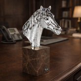 Silver Raised Horse Bust by Anglada Esculturas - Main View