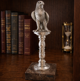 Silver Falcon on Pedestal Sculpture by Anglada Esculturas - Main View