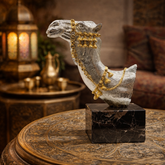 Silver Camel Bust with Golden Adornments by Anglada Esculturas - Main View