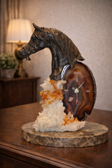Horse Head - Horse sculptures and clock with precious stones by Ebano - Main View
