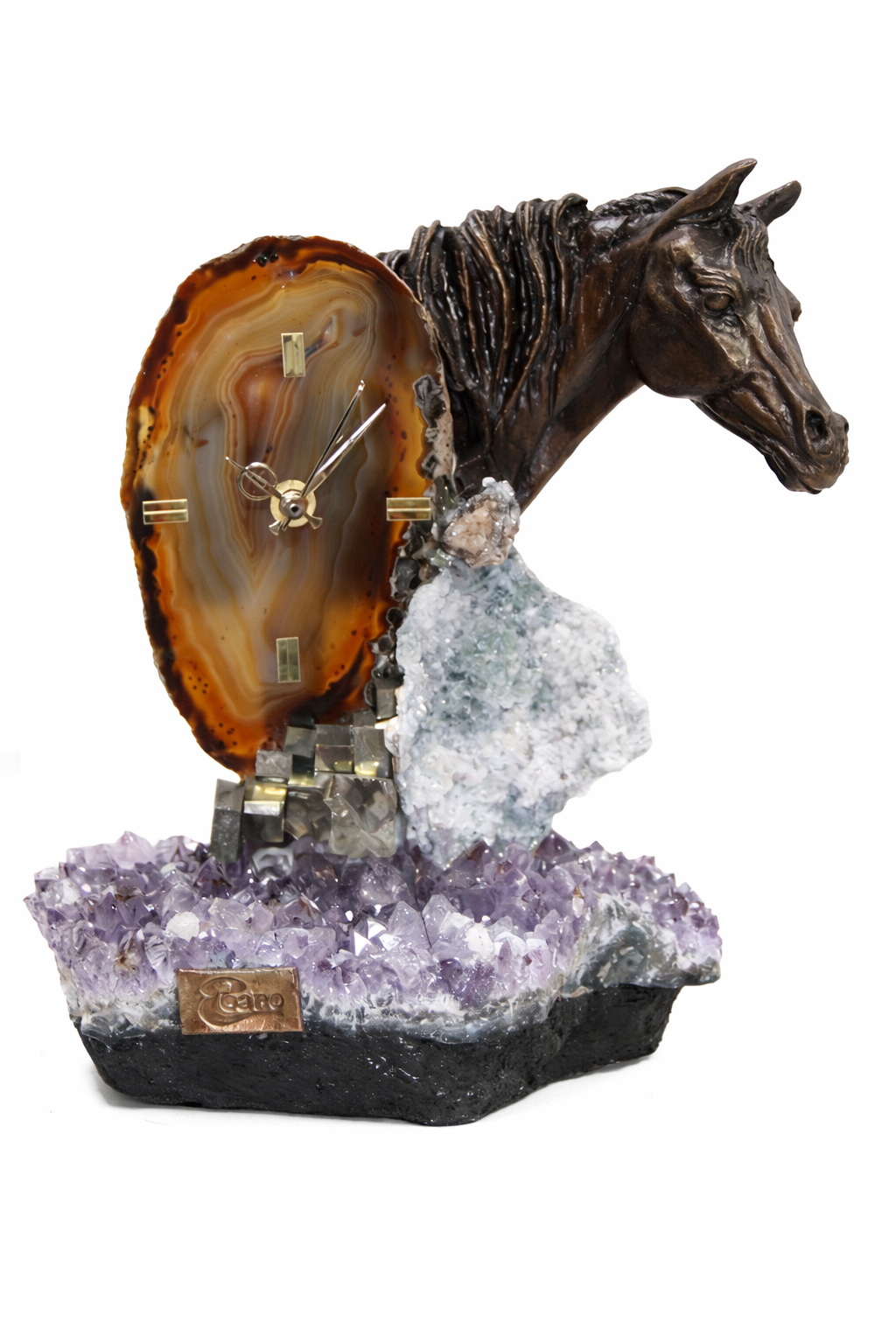 Horse Head - Horse sculptures and clock with precious stones by Ebano - Alternate Angle