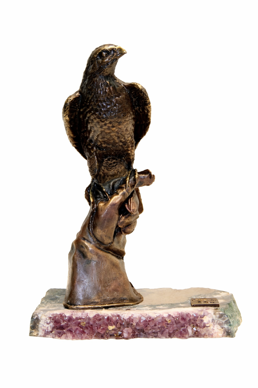 Falconry - hawk sculpture with precious stones by Ebano - Alternate Angle