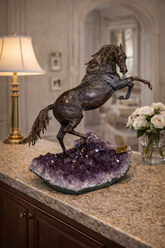 Rampant horse - Horse sculptures with precious stones by Ebano - Main View