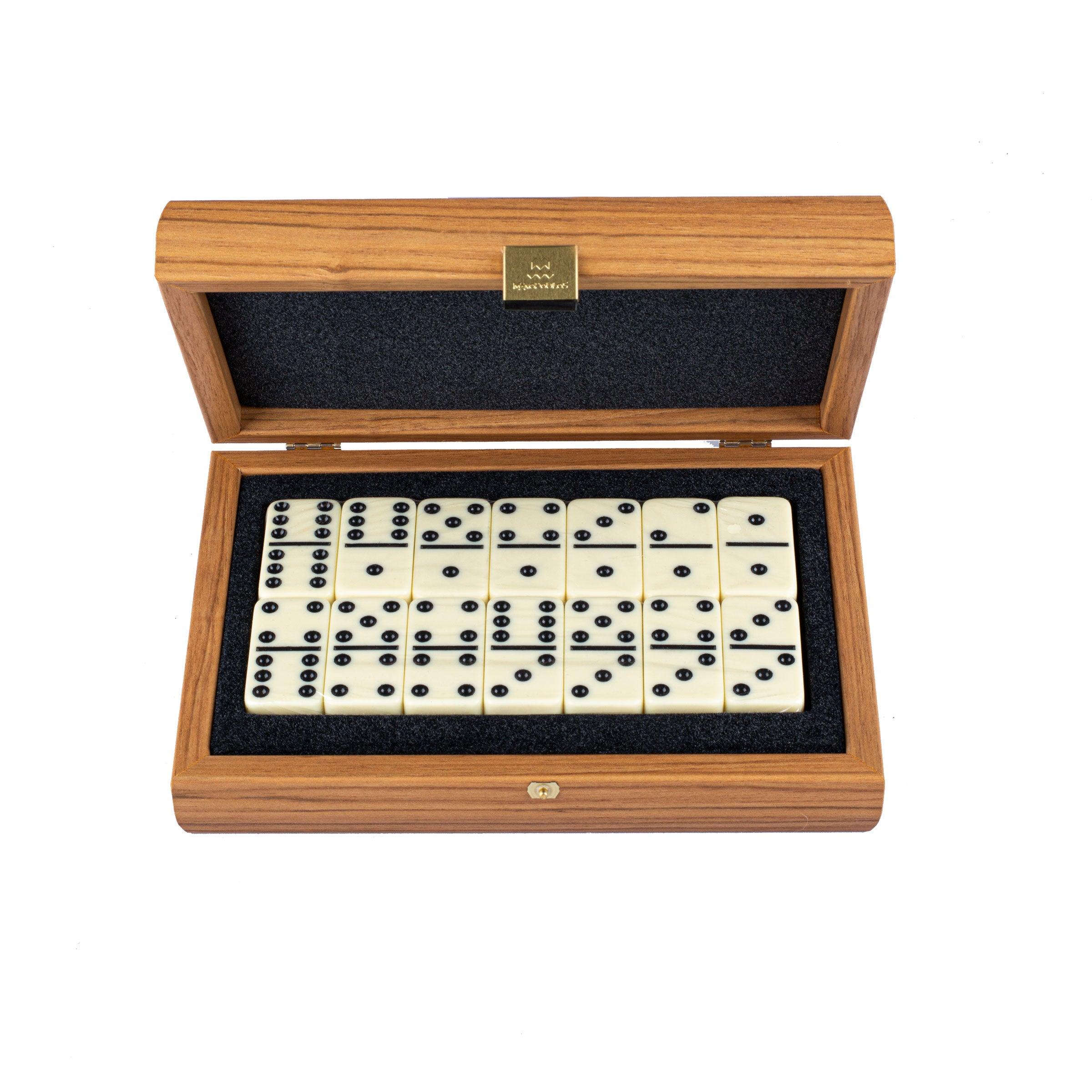 DOMINO SET in wooden case with Lupo burl