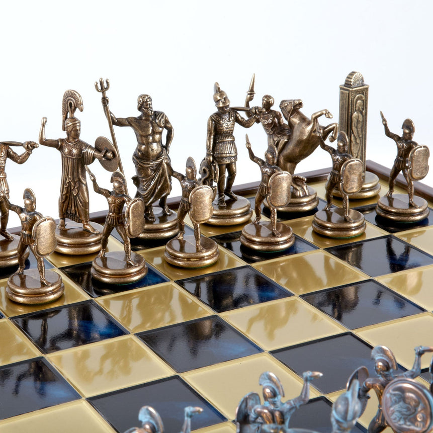Blue/Brown GREEK MYTHOLOGY CHESS SET (Extra Large)- LAZADO