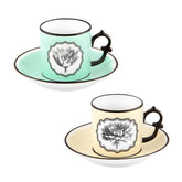 Herbariae - Set 2 Coffe Cups and Saucer Yellow and Green by Vista Alegre - Main View