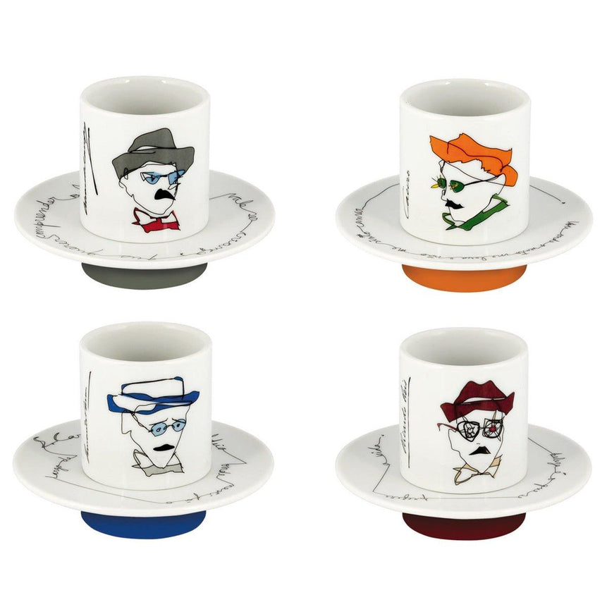 Heteronimos - Set 4 Coffee Cups and Saucers - LAZADO