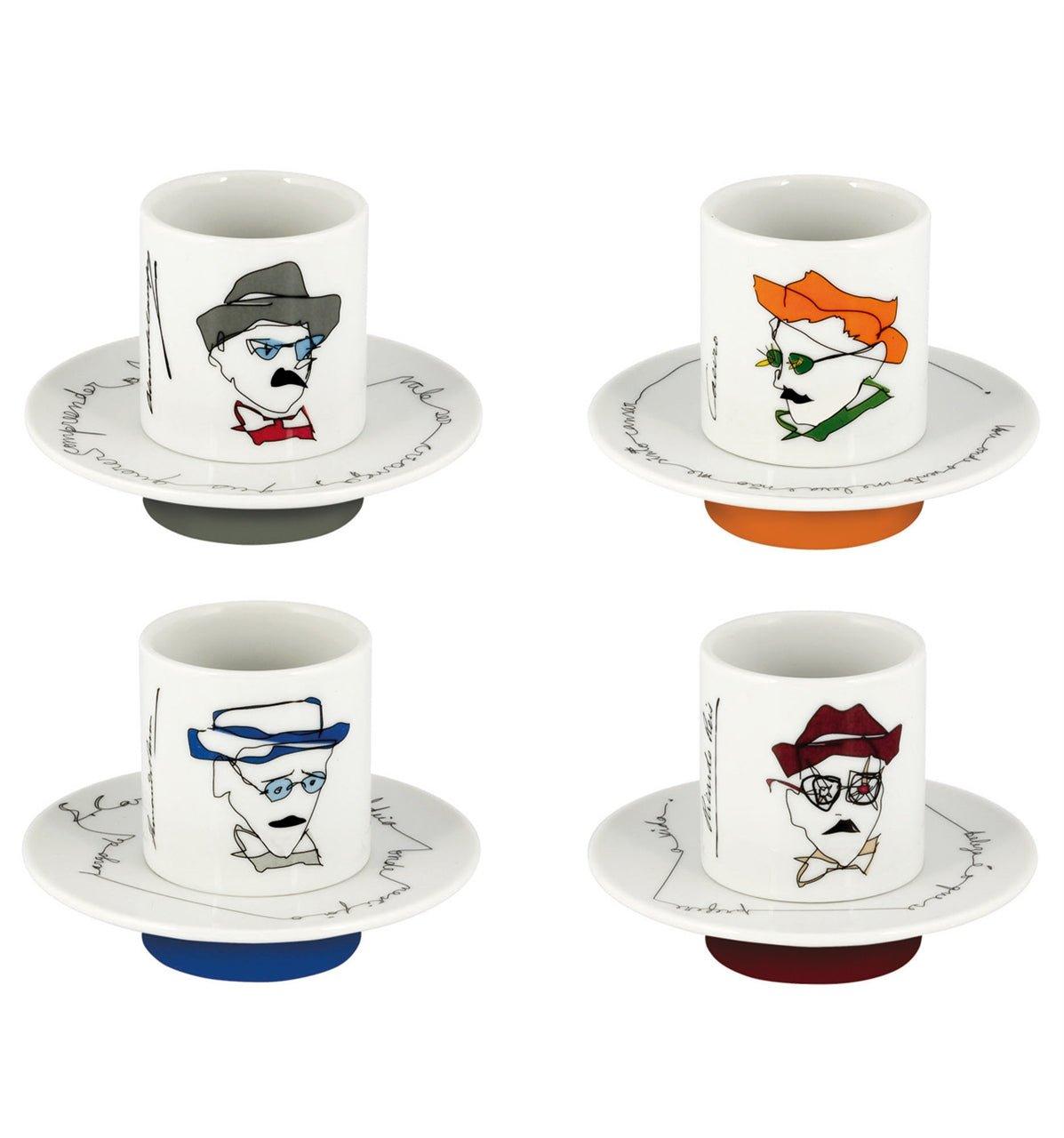 Heteronimos - Set 4 Coffee Cups and Saucers - LAZADO