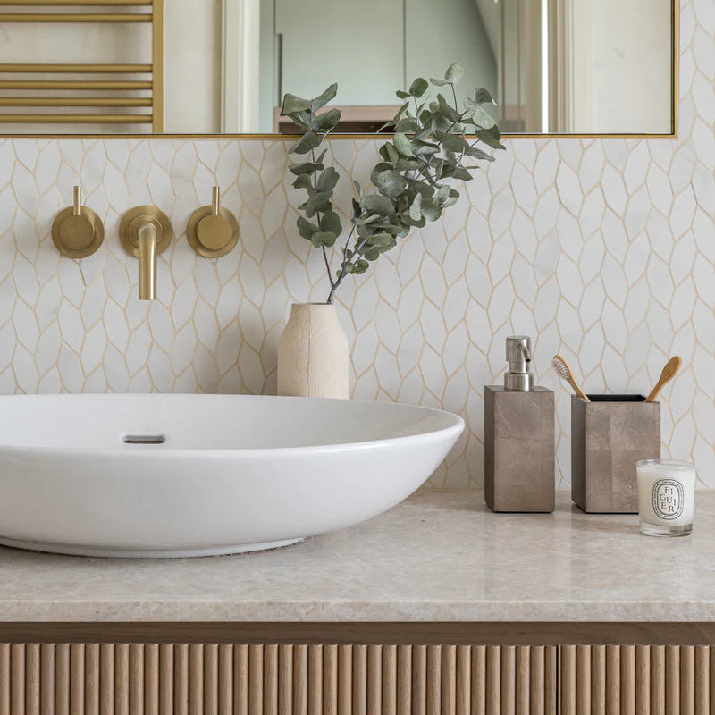 Kensington Luxury Toothbrush Holder – Taupe Silver Leaf