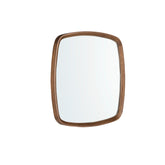 Square walnut wall mirror