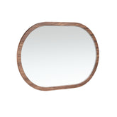 Oval Half Point walnut wall mirror