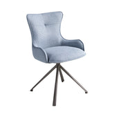 Swivel chair in blue fabric