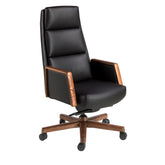 Black leatherette swivel office chair