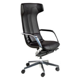 Black leatherette swivel office chair
