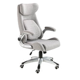 Grey fabric swivel office chair