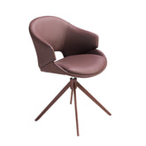 Copper brown leatherette swivel chair