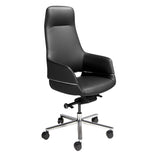 Black leatherette swivel office chair
