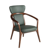 Dark green leatherette armchair