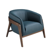 Petrol blue leather armchair