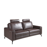 3-Seater Chocolate Brown Leather Recliner Sofa