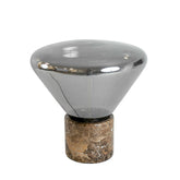 Table lamp in grey smoked mirror-effect glass and porcelain marble