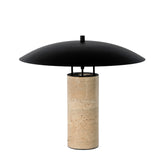 Table lamp in black steel and porcelain marble