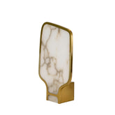 Table lamp in natural Alabaster stone and polished gold steel