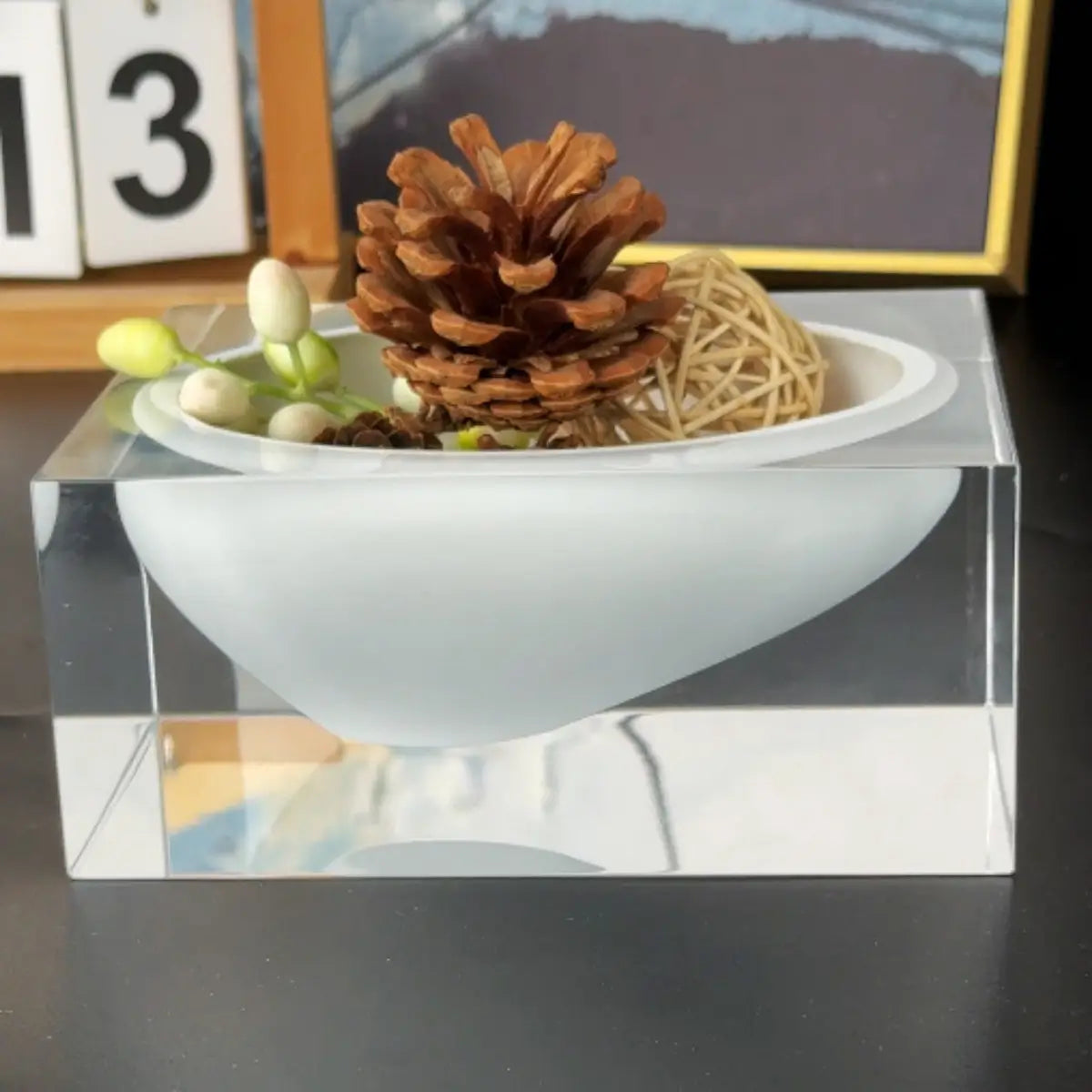 وعاء أكريليك بلوك – لون أبيض نقي